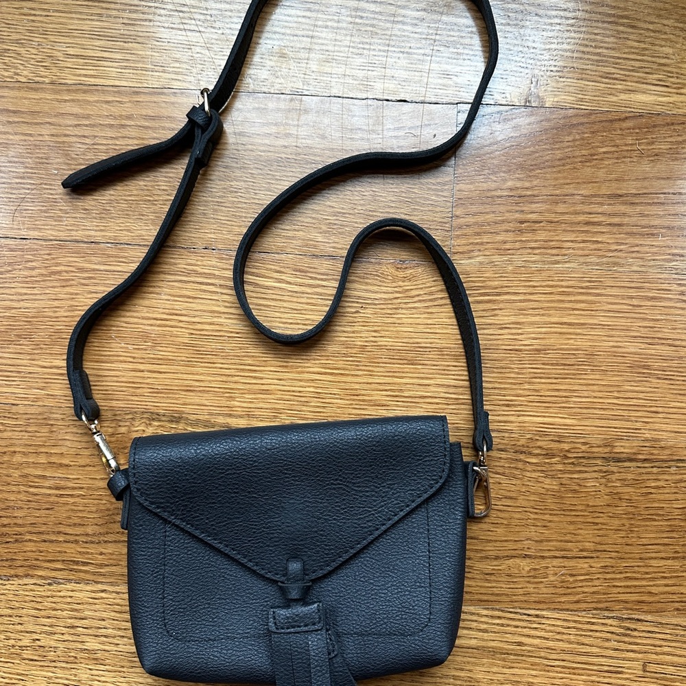 Black Leather Crossbody Bag